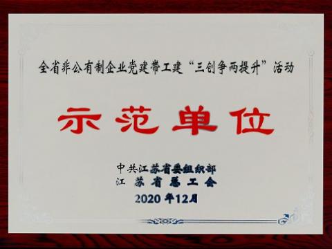 九游会J9集团荣获全省非公有制企业党建带工建 “三创争两提升”活动树模单位